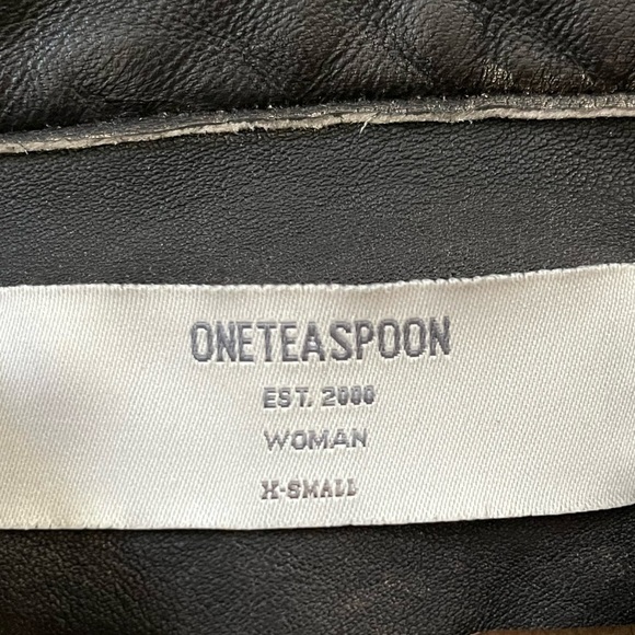 One Teaspoon Womens 100% Sheep Leather Western Snap Front Shirt XS Rodeo New - Picture 10 of 15